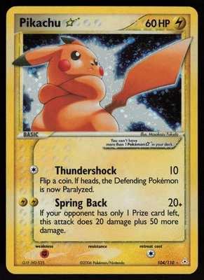 Pikachu Gold Star 104/110 Holon Phantoms Star Rare Holo POKEMON