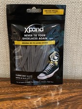 Xpand Laces Customizable No-Tie One Size Elastic Shoelaces - GRAY