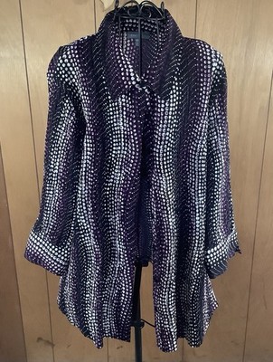 Women s Long Sleeves Black & Purple Size 18/20w By Essentials
