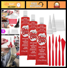 Heavy-Duty Waterproof Shoe Repair Adhesive 3.7oz 3-Pack Spreaders Lids