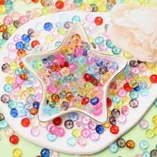 100/200Pcs Mix Rondelle Acrylic Spacer Loose Charm Beads for Jewelry Making  