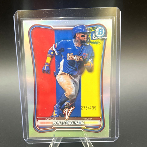 Topps 2023 Bowman Chrome Ronald Acuña Jr. WBC-94 Flag Refractor /499 | eBay