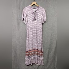 Knox Rose Floral Lilac Haze Midi Dress Womens M Purple Boho Retro Cottagecore