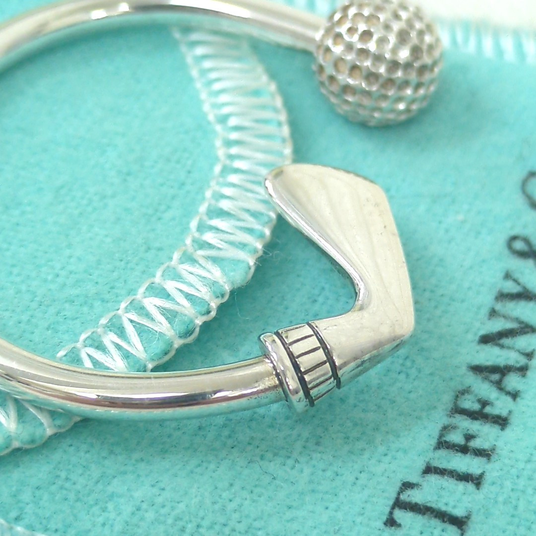 TIFFANY & Co. Golf Motif Key Ring Sterling Silver 925 Used