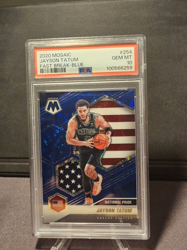 2020 Mosaic Jayson Tatum Fast Break Blue /85 PSA 10 Celtics National Pride
