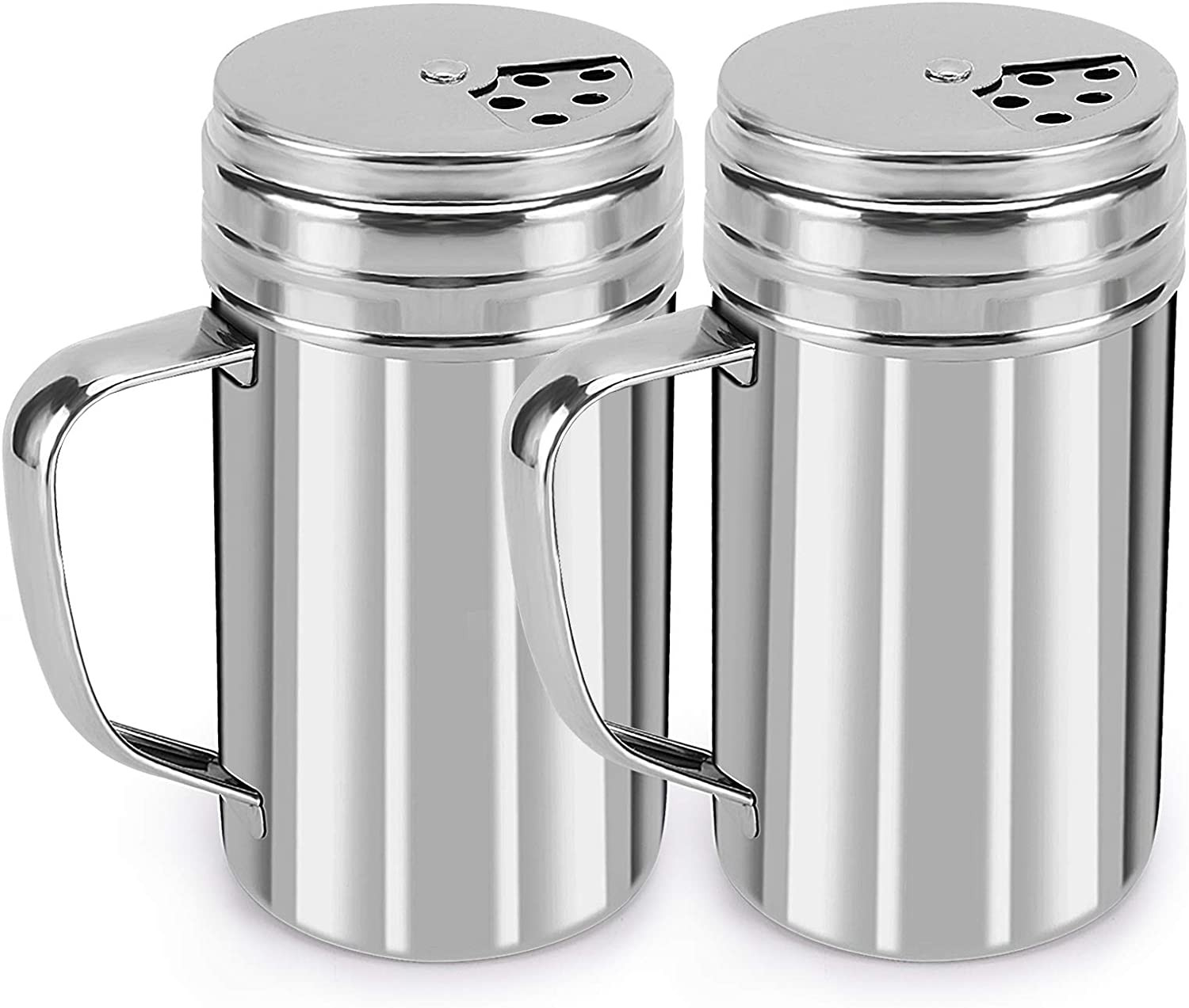 Accmor 13Oz Salt and Pepper Shakers with Adjustable Pour Holes, Stainless Steel