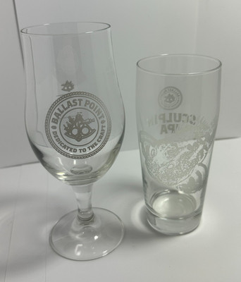 Set of 2 Ballast Point Sculpin IPA Pirate Yacht Nautical Beer Glasses 