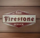 Firestone Tires Sign Service Metal Sign 6x11" Vintage Style Tin Wall Decor