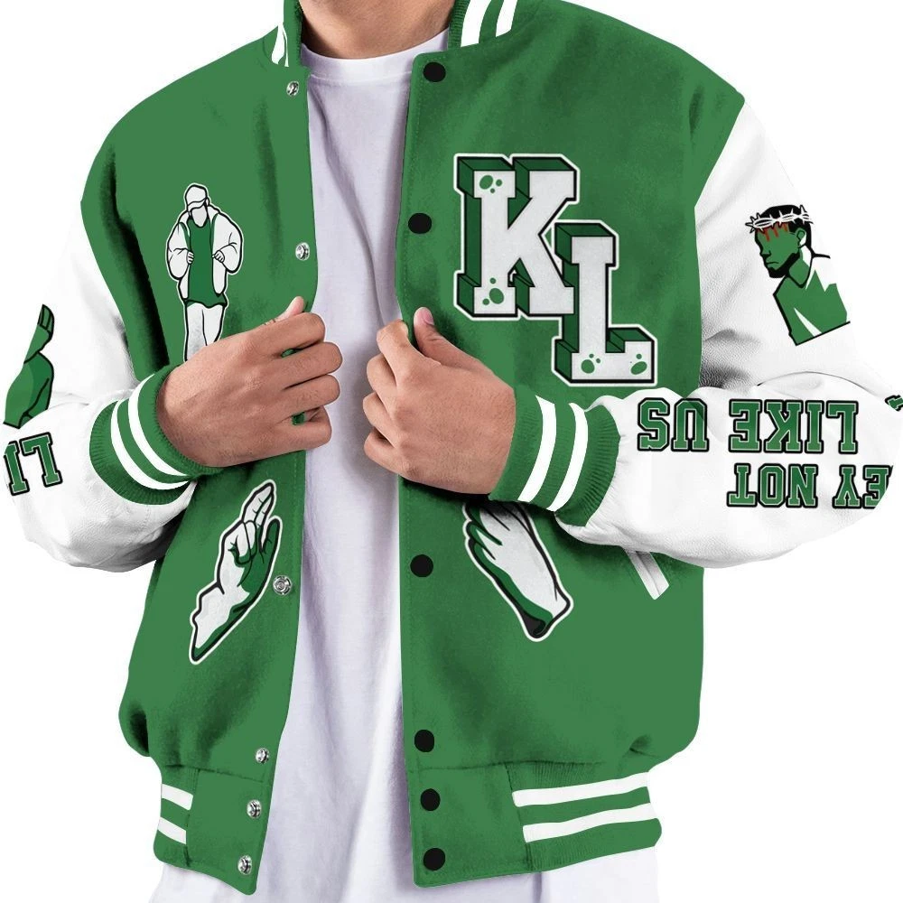Dislike Us Graphic All Over Print Baseball Jacket