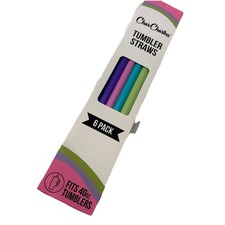 New CharCharms Variety Color Straws For 40 oz Tumbler Pack Of 6 Straws NWT