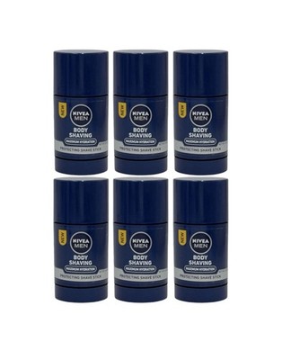 6 Total Nivea Men Body Shaving Maximum Hydration Protecting Shave Sticks 2.5 oz