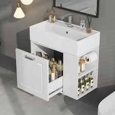 21.8" Wall Mounted Bathroom Vanity w/Sink, Floating Vanity Cabinet, Drawer,Shelf