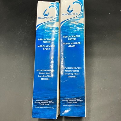 2 Glacial Pure Replacement Refrigerator Filter Model GP003 Sealed in Box