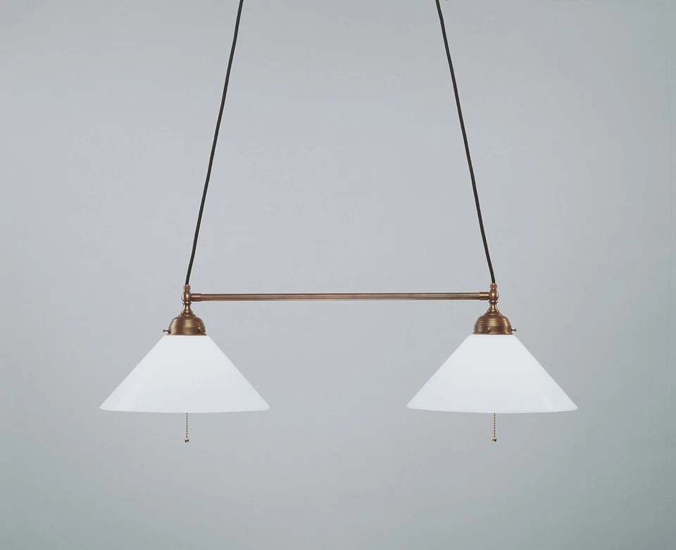 Lustre Suspendu Exclusif En Laiton Véritable Avec Verre - Photo 1/1