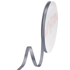 1/4 x 25 Yards Double Face Gray Satin Ribbon, Polyester Fabric, Gift Wrap, Bows