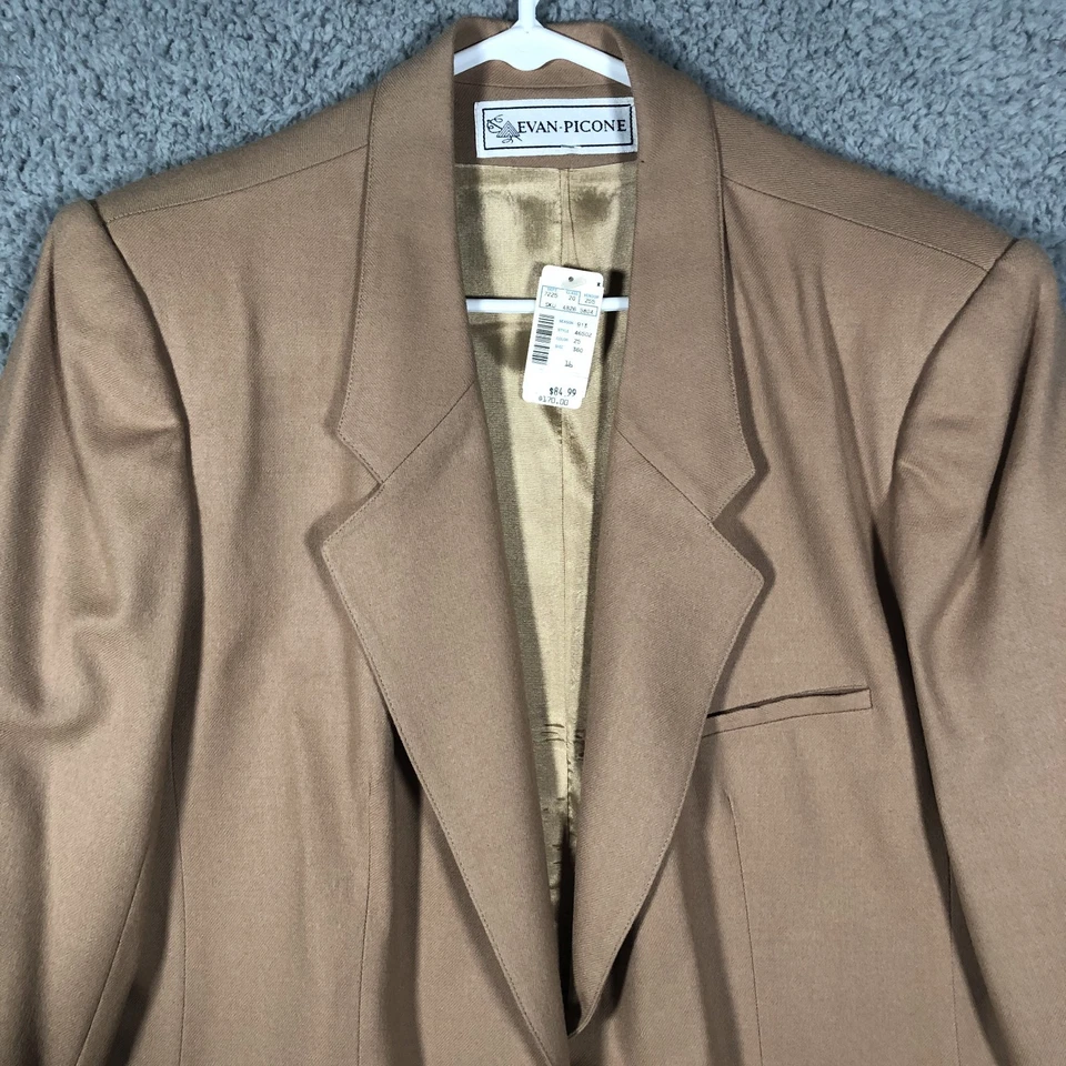 Blazer De Colección Evan Picone Para Mujer Mezcla Lana Años 70 NUEVO Talla 16 con Etiquetas Estilo #6502 Foto 2 de 4