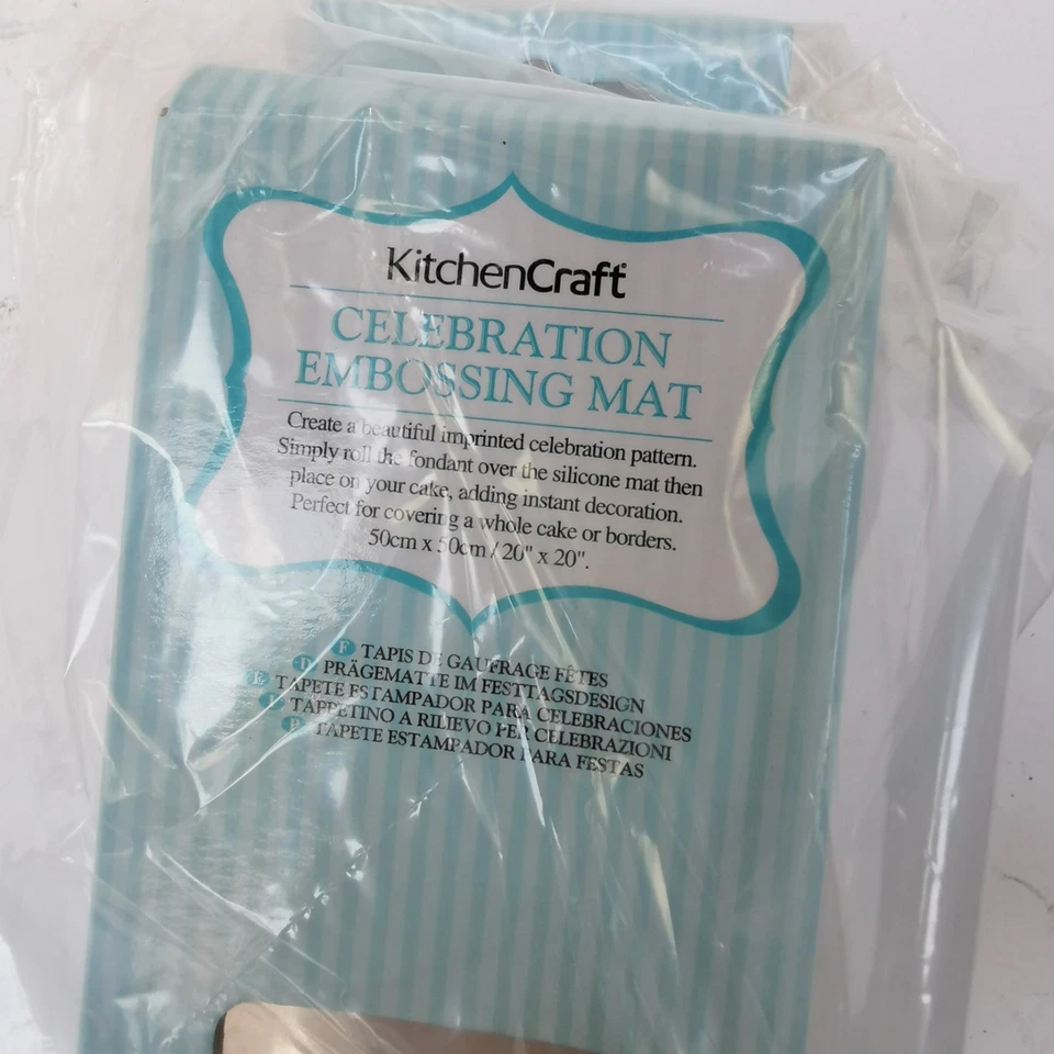KITCHENCRAFT FONDANT EMBOSSING SILICONE MAT CELEBRATION IMPRINT TEXTURED CAKE - Image 2 of 4