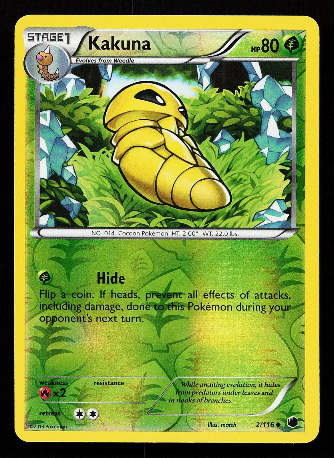Kakuna 2/116 Reverse Holo Uncommon Plasma Freeze Pokemon Card