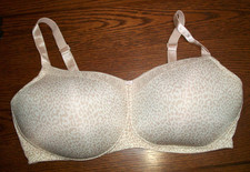 NEW AMOENA 42DD BEIGE LEOPARD FULL COV WIREFREE MASTECTOMY POST SURGERY BRA