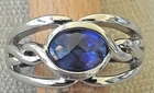 Vintage Celtic Twist Knot Ring Blue Gem 925 STERLING SILVER Sz. About 8.5/18.9mm