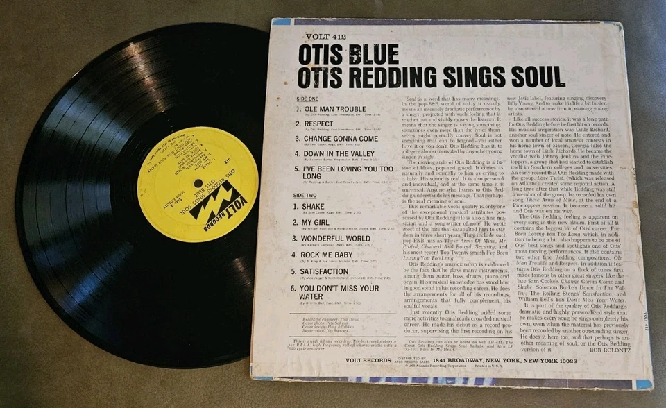 Otis Redding Otis Blue Sings Soul LP Vinyl Record Volt 412 Mono 1965 VG - Image 2 of 4