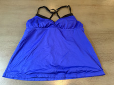 blue black MOSSIMO swimsuit top tankini size large