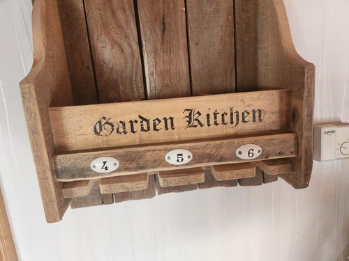Wandbar rustikal Bar Wein Rum Aufdruck Altholz Holzmöbel Flaschenregal - Bild 5 von 9