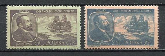 35646). POLEN 1957 POSTFRISCH ** Joseph Conrad - Schiffe 2v