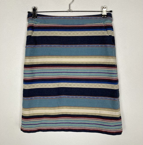 White Stuff Multicolour Tapestry Stripe Lined Skirt with Pockets UK 10