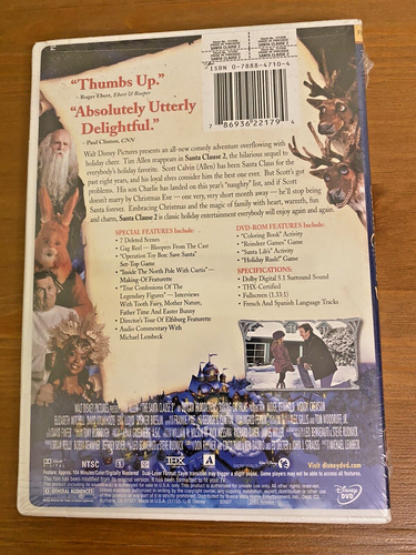 Disney DVD Walt Disney Santa Clause 2 (2003) New Factory Sealed - Tim Allen - Picture 2 of 3