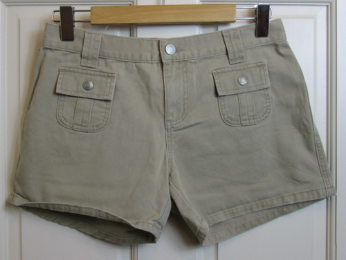 Polo Tan Chino Shorts Womens Size 2 Waist 29 Button Pockets 109-33899