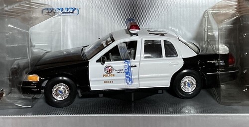 1999 FORD CROWN VICTORIA POLICE CAR BK/WT W/CASE 1:24 BY WELLY BRAND NEW - Picture 10 of 11