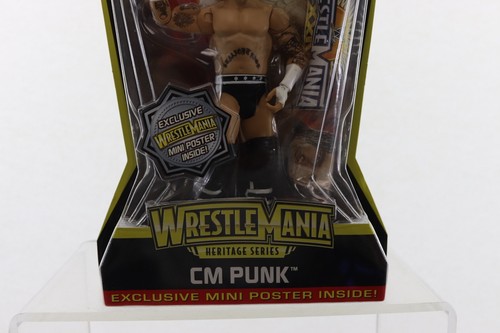 WWE WWF Wrestlemania Heritage Series CM Punk Actionfigur mit Poster CIP - Bild 3 von 8
