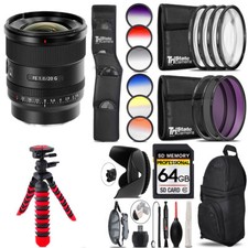 Sony FE 20mm f/1.8 G Lens 13 Piece Filter More- 64GB Kit