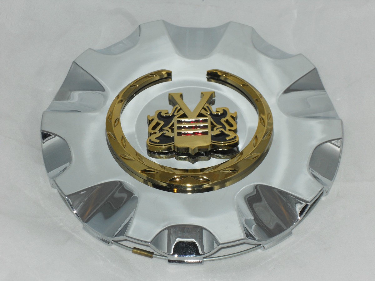 SAGE VOGUE TYRE CADILLAC WHEEL RIM CHROME GOLD WREATH CREST SAGE VOGUE TYRE CADILLAC WHEEL RIM CHROME GOLD WREATH CREST