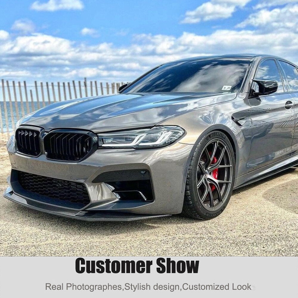 真人M5 F1 FV AC Real Carbon Fiber Front Bumper Lip Spoiler For BMW 5 Series