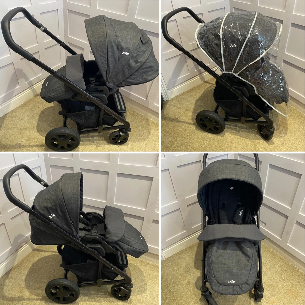 Joie chrome dlx pushchair and hotsell carrycot pavement