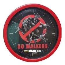 The Walking Dead No Walkers AMC 12" Red Black Wall Clock Red Black Works 