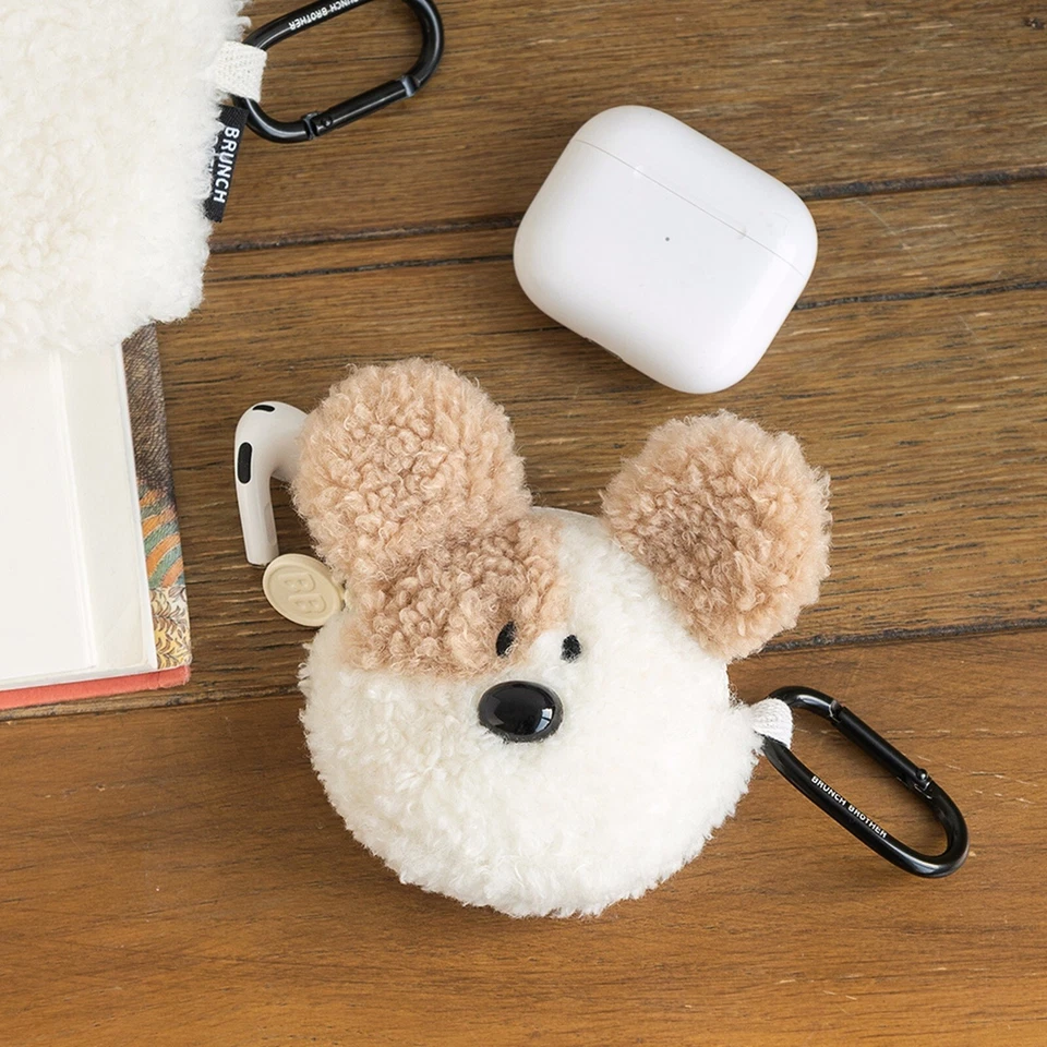 Brunch Brother Korean AirPods universal Case Soft Boucle Pouch with Carabiner - Image 3 of 4