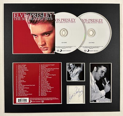 ELVIS PRESLEY - Signed Autographed - THE 50 GREATEST HITS - Album Display 2