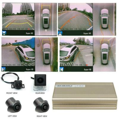 Car 3D 360° Bird Eye Panoramic with 4 Cameras Kit DVR Recording Parking System