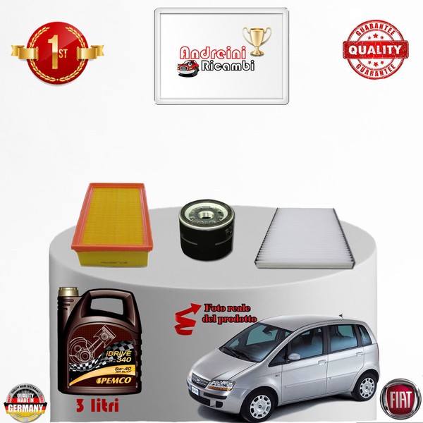 Inspektionskit Filter + ÖL Xfiat Geschenkidee 1.4 8V 57KW 77CV Von 2009-> 2012-image