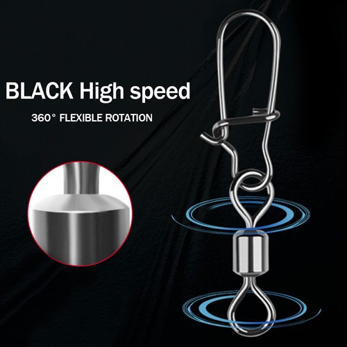9KM Fishing Connector Rolling Swivels Barrel Bearing with Snap Fit for all water - Picture 6 of 20