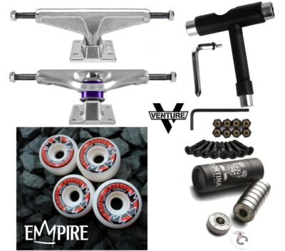 SKATEBOARD STARTER PACK PRO #5 / ACHSEN + BEARINGS + WHEELS + TOOL 7.875 - 8.25''
