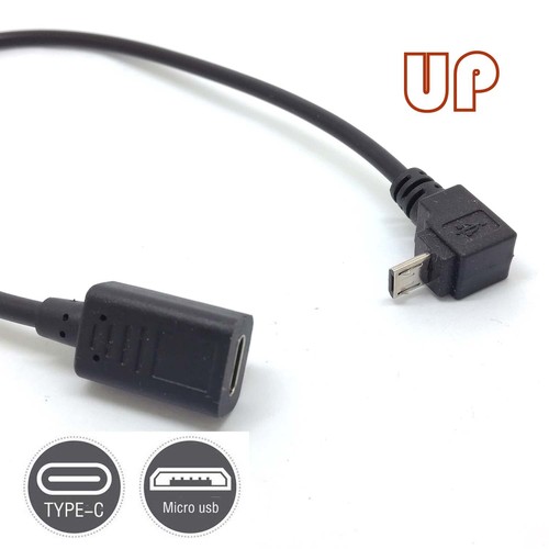 90 angle Type-C Female To Micro-B Micro male USB Charging Data otg CABLE YB - Picture 5 of 16