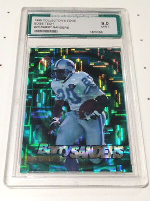 1995 Collectors Edge BARRY SANDERS EdgeTech Circular Prism #23 AGS 9 Mint!