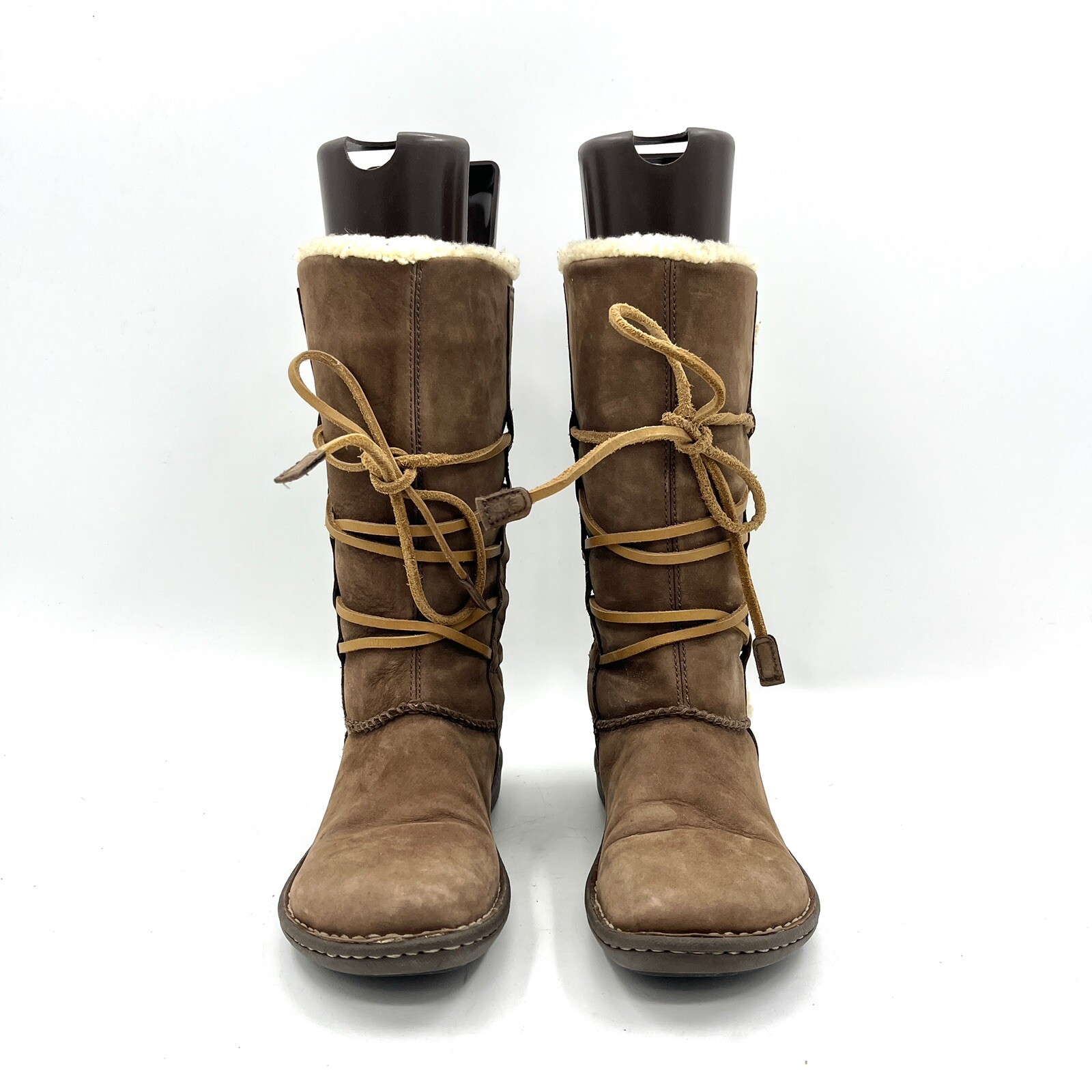 Ugg Katalina Brown Leather Shearling Boots Women's Si… Gem