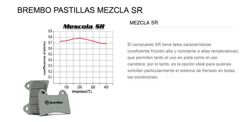 Pastillas Brembo Freno Delantero SR para Kawasaki GTR 1400 2007 > 2016 - Imagen 3 de 3