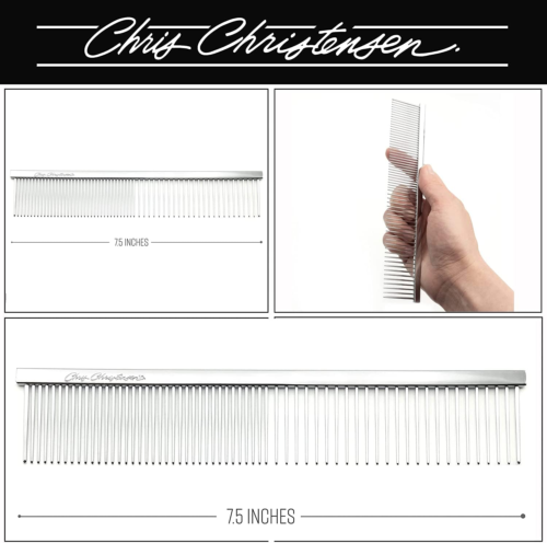 Chris Christensen 000 Greyhound Style Fine/Coarse Colored Butter Comb, 7.5 In. - Picture 2 of 6
