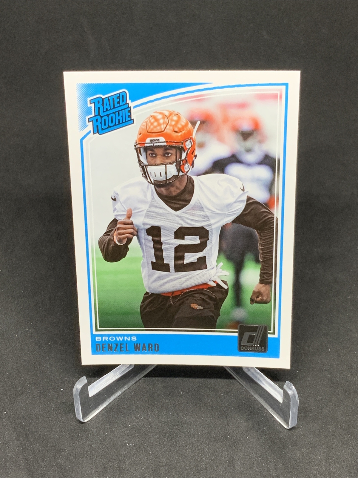 Denzel Ward 2018 Donruss Football Rated Rookie Aqueous Test SSP